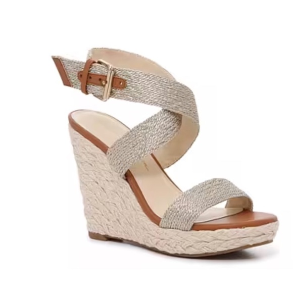 Jessica Simpson Shoes - Jessica Simpson Gold Espadrille Wedges Sandal Size 8.5